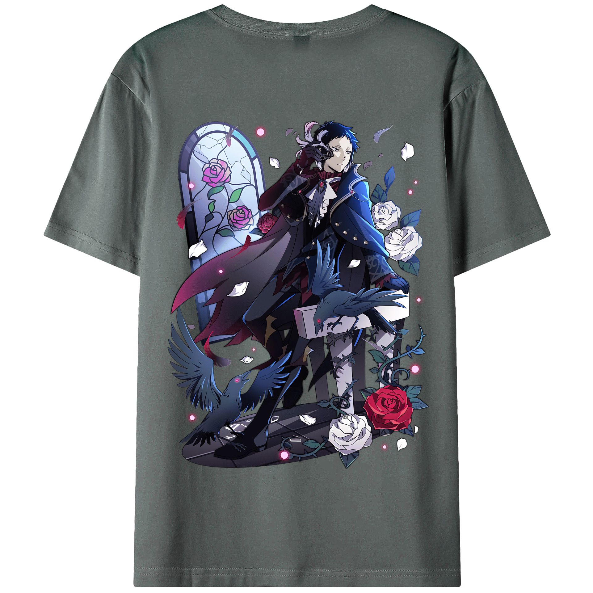 （画像用） 文豪ストレイドッグス Bungo Stray Dogs 綿100％半袖Tシャツ（背面プリント）